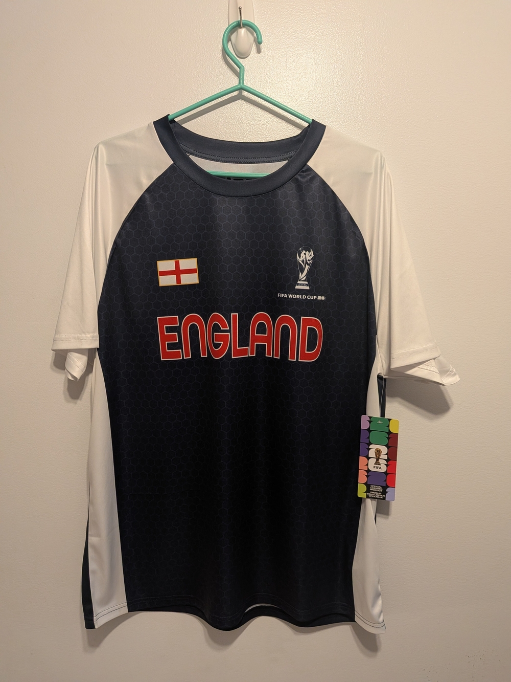 England Navy and White Men's Soccer Jersey